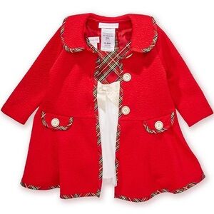 Bonnie Baby Red Coat and Dress 24m